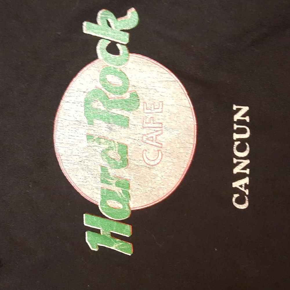 Mens vintage black hard rock cafe cancun xL henley style t shirt
